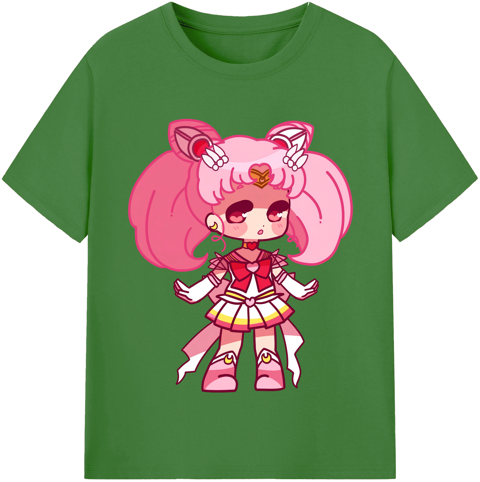 （画像用） 美少女戦士セーラームーン ちびうさ Sailor Moon Chibiusa Tsukino Usagi Small Lady Serenity レディースカジュアルプリントTシャツ（綿100％）